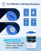 POOLPURE Replacement Spa Filter for PMA40L-F2M, Master Spas Twilight X268365, X268543, Unicel 6CH-402, 2" Male Thread/MPT Hot Tub Filter (2)