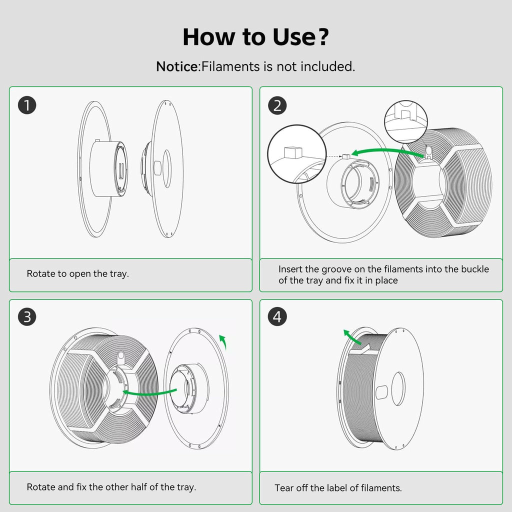 Original AMS Detachable Filament Spool Compatible with Bambu Lab 3D Printer,Reusable Filament Reel Holder Fits PLA, PETG, ABS Filament Spool for Bambulab A1/A1 Mini,Support Low-Temp Environment ≤ 70°C