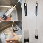 Coralpearl Bottle Brushes Thin Long Handle X 2, Utility Skinny Wire Cleaner Set Big Small, Bendable Flexible for Cleaning Narrow Neck Water, Beer, Wine, Baby Bottles, Pipes, Tubes, Hoses, and Flasks