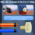 5 PACK PEX Plumbing Fittings Brass Crimp Fitting,1/2 in PEX Fittings X 1/2 Female NPT,PEX Threaded Swivel Adapter for Pipe Plumbing Connection, ASTM F1807