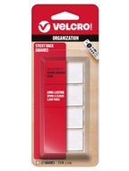 VELCRO Brand Sticky Back Squares, White, 0.88 in, 12 Count