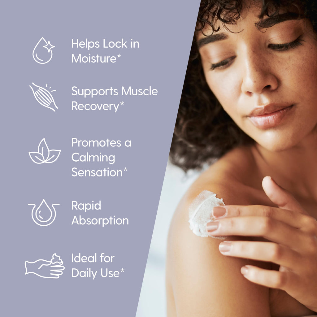 Lavender & Chamomile Magnesium Lotion for Sleep, Relaxing Nightime Cream for Leg Cramps, Sore Feet and Joints | With Moisturizing Shea Butter, Coconut Oil, Collagen, Stem Cells, 8 fl oz by M3