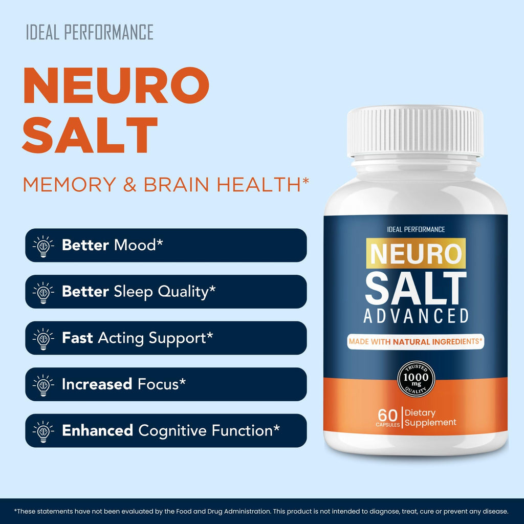 Neuro Salt for Neuropathy, Neuro Salt Capsules Supplement Pills, Maximum Strength, Advanced Formula for Overall Health and Wellness, All Natural NeuroSalt Capsules, Official NeuroSalt Reviews (3 Pack)