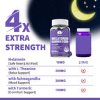 Melatonin 20mg Gummies for Adults (2 Packs) Extra Strength with L-Theanine, Ashwagandha, Magnesium, Turmeric, GABA, Lemon Balm and Chamomile for Supports Healthy Circadian Rhythm, Grape Flavor, 120ct