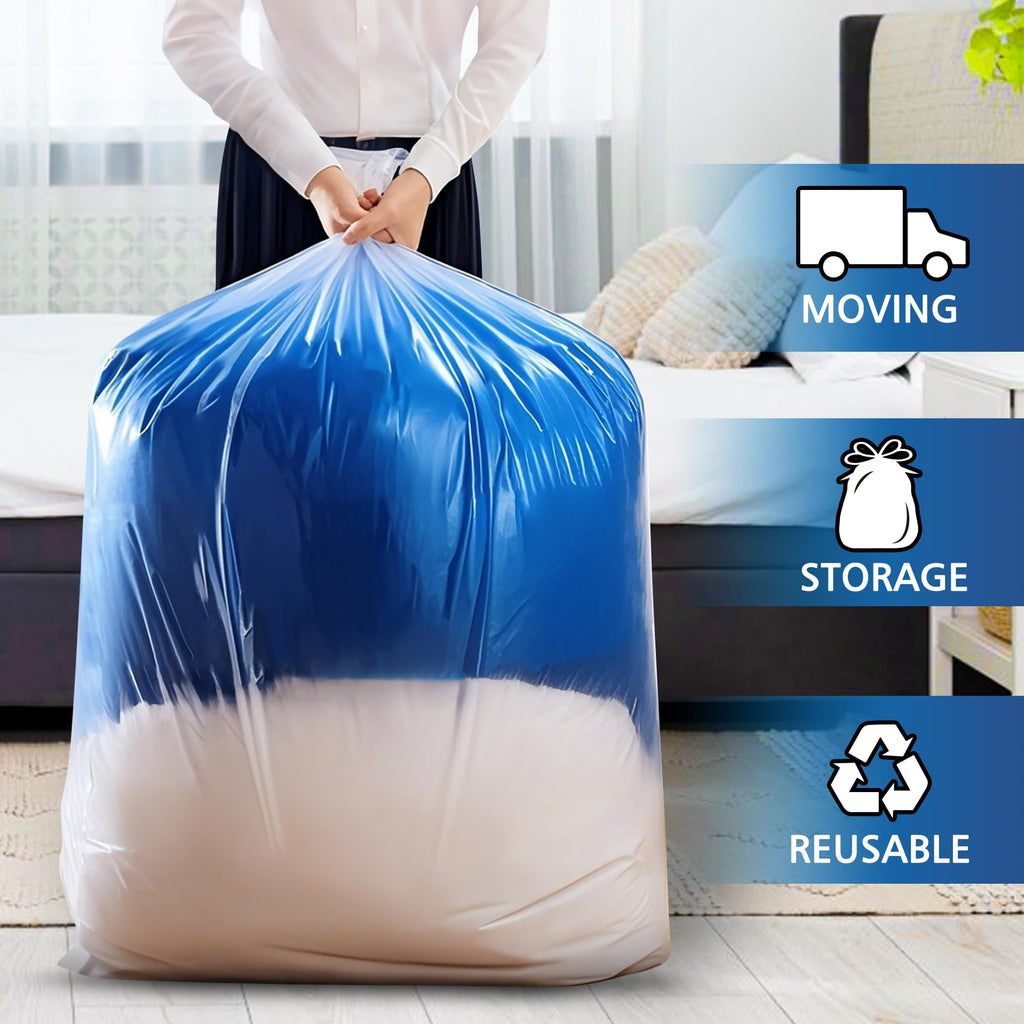 5 Pack 40” x 58” Extra Large Clear Plastic Storage Bags for Luggage Cover