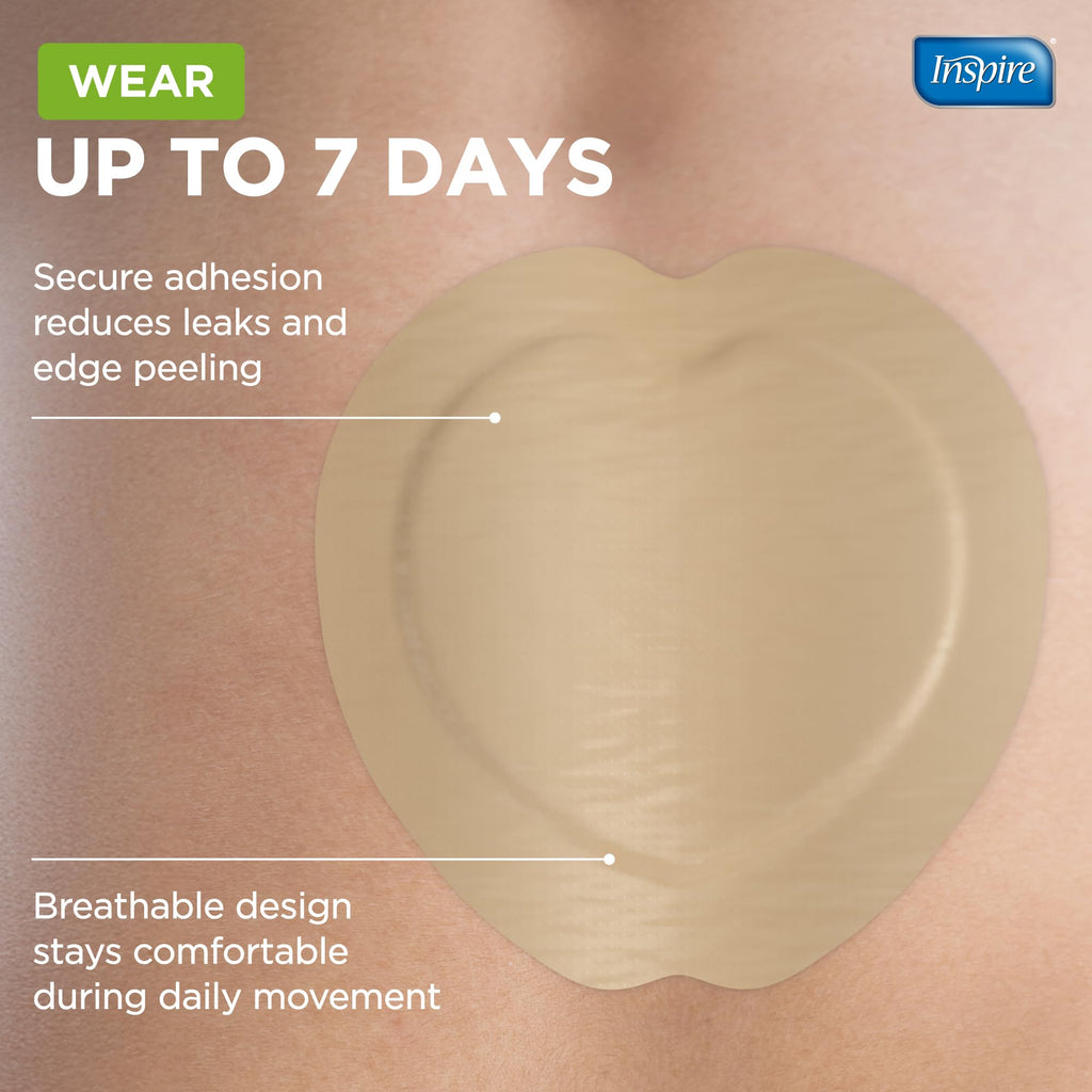 Inspire Sacral Silicone Foam Dressing Large Waterproof Bandages for Wounds, Burns & Bed Sores Safe for Sensitive Skin, Adhesive Pad Sacrum Dressings for Post-Surgery Wound Care (7 x 7 in) (15 Pack)