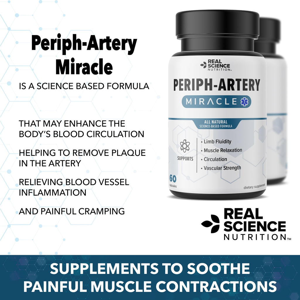 Real Science Periph-Artery – Vascular Supplement for Blood Circulation & Vascular Strength Support – with Vinitrox & GABA for Muscle Relaxation & Limb Fluidity – Made in USA, 60 Capsules
