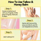 SVPMECN Tallow and Honey Balm, Tallow Face Moisturizer, Beef Tallow for Skin, Handmade All-Natural Moisturizer with Grass-Fed Beef Tallow & Raw Wild Honey for Smooth, Natural Formula, Hydrated Skin