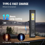 RECHOO Flat EDC Flashlight Rechargeable, 8-Mode Slim Pocket Flashlight with Magnetic Base & Clip, Lightweight Mini Rechargeable Flashlights for Everyday Carry, Working, Camping, Car Repair & Emergency
