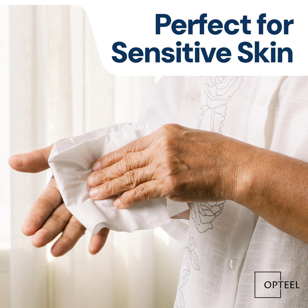 OPTEEL Adult Wipes For Elderly - 8"x13" Extra Large & Soft Wet Wipes for Adults Bathing - Incontinence Disposable Washcloths, Vitamin E & Aloe Infused for Men & Women 720ct (12 Packs of 60)
