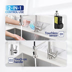LUFEIDRA Touchless Kitchen Faucet with Pull Down Sprayer-Brushed Nickel Kitchen Faucet with Side Motion Sensor, Smart Hands-Free Spring Kitchen Sink Faucet for Modern Rv Outdoor Laundry Bar Sink
