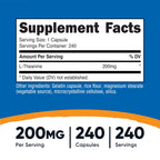 Nutricost L-Theanine 200mg, 240 Capsules - Double Strength