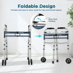 Folding Narrow Walker for Seniors – Width & Height Adjustable Walker, Lightweight Standard Walker for Elderly, Walkers for Seniors, Disabled, Bariatric
