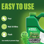 Green Gobbler Toilet Clog Defense - Coats Pipes to PREVENT Toilet Clogs and Improves Flush Performance - Safe for Septic - Great for Old Plumbing, Low & Slow Flow Toilets, 5 Treatments, 60 oz