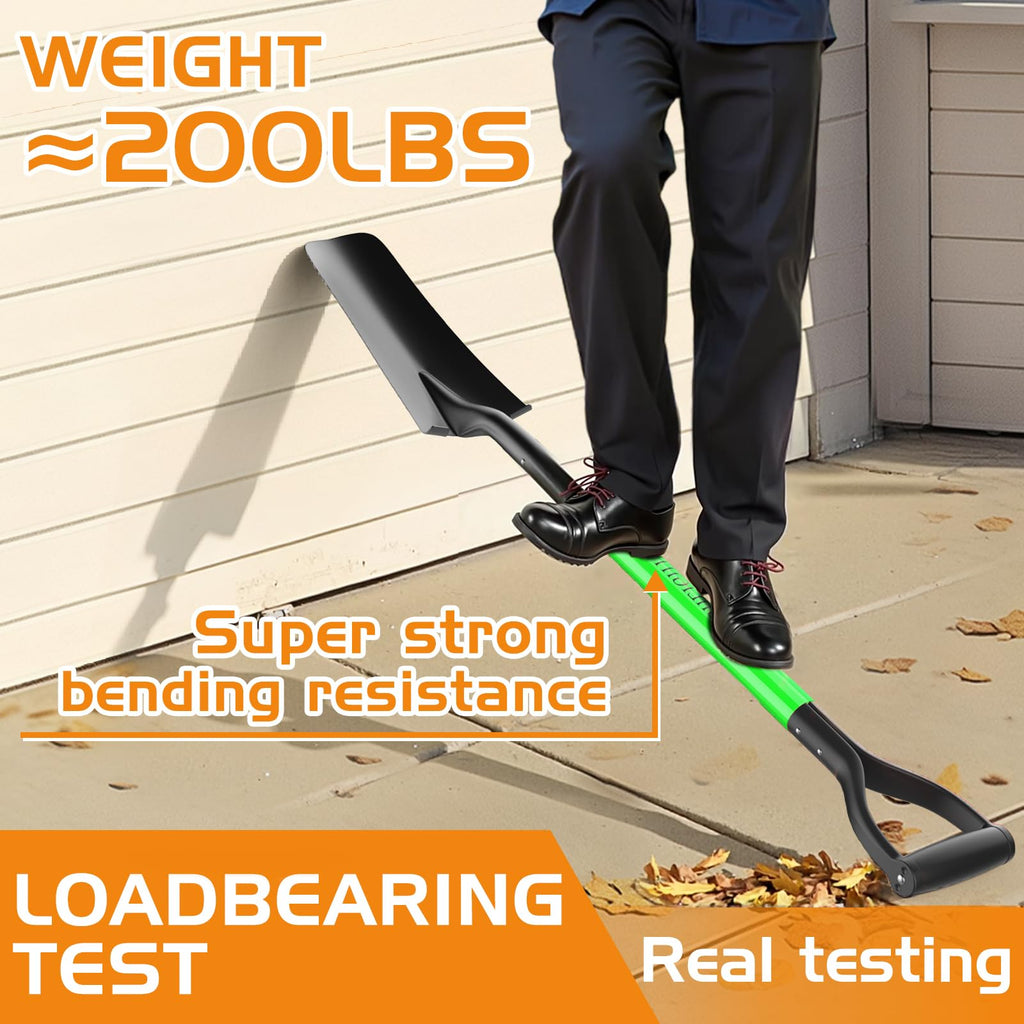 HIGHLIGHT Drain Spade Shovel 45Inch Green Fiberglass D Grip Trench Digging