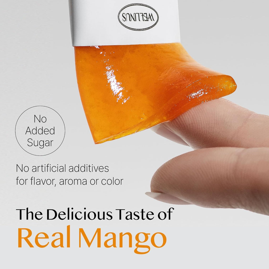 Korean Collagen Jelly Sticks - 25 Mango Flavored Marine Collagen Peptide Snacks for Anti-Aging- Collagen Protein Sugar-Free, Travel Packs for Hair & Nail Strength