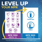 Filtrete 20x20x4 AC Furnace Air Filter, MERV 13, MPR 1900, Premium Allergen, Bacteria & Virus Filter, Electrostatic Air Cleaning Filter, 2-Pack (Actual Size 19.75 x 19.75 x 4.31 in)
