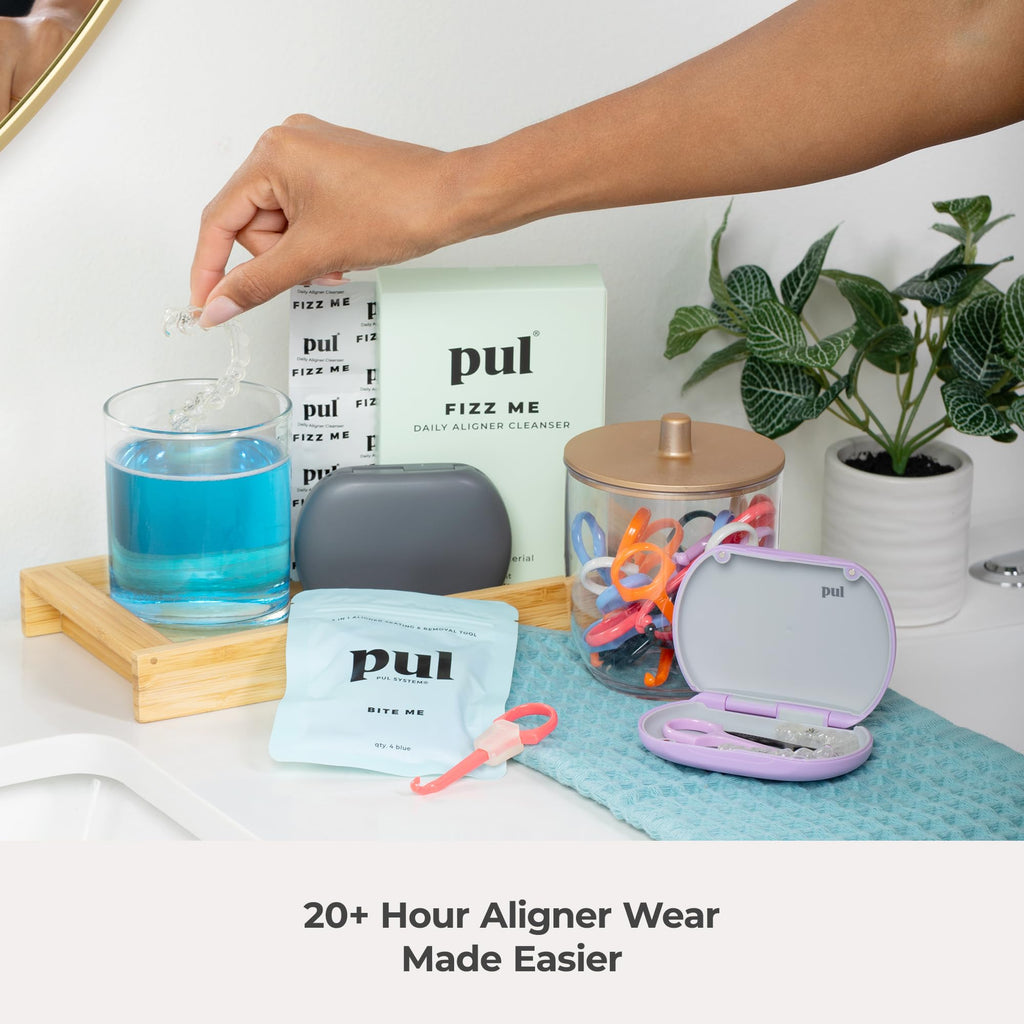 PUL Retainer Cleaner Tablets - Aligner Cleaner for Invisalign and Clear Aligners, Daily Retainer Cleaning Tablets and Denture Cleaner Tablets - Removes Odor, Stains and Plaque - 96 Day Supply