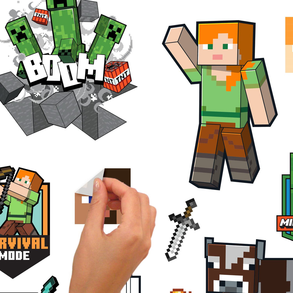 RoomMates RMK5366SCS Minecraft Characters Peel and Stick Wall Decals (Pack of 4)