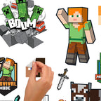 RoomMates RMK5366SCS Minecraft Characters Peel and Stick Wall Decals (Pack of 4)