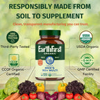 EarthFirst Organic Once Daily Multivitamin for Men 50+, 19 Vitamins from Herbs & Superfoods, Supports Prostate Health, Energy Levels, and Strong Bones, 60 Count