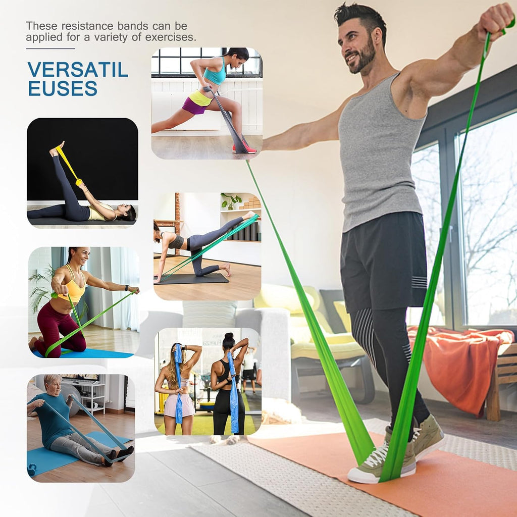 Lianjindun 5 Pcs Professional Resistance Bands. Latex-Free, Elastic Band, Work Out Bands, Stretch Bands for Working Out Women or Men, Exercise Bands Set for Physical Therapy, Pilates, Yoga