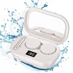 MUGLE Portable Ultrasonic Contact Lens Cleaner with USB Charger - Fit Disposable Soft, Colored & RGP Lenses - Travel & Home (White)