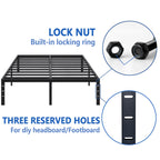 NEW JETO Metal Bed Frame,Queen Size Bed Frame with Storage Space,18 Inch