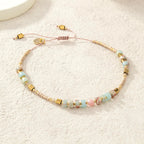 KELITCH Women Strand Bracelets Seed Bead Thin Rope Friendship Bracelets Handmade Adjustable Jewelry F