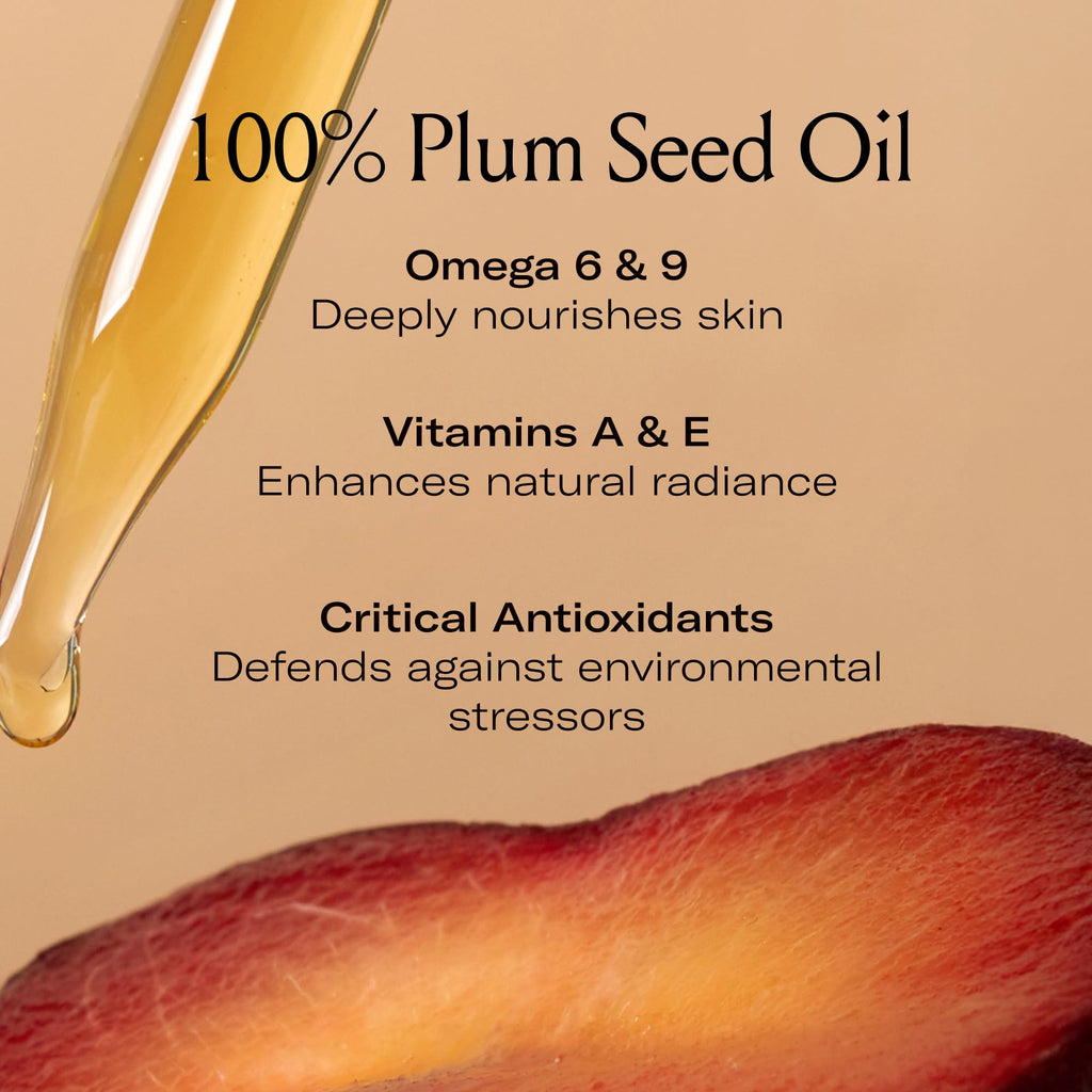 Le Prunier Plum Beauty Oil – Superfood Antioxidant Facial Oil | Vegan, Non-Comedogenic, Multi-Use Moisturizing Oil for Face, Hair & Body | Hydrating, Clean, Cruelty-Free Skincare | 1 fl oz
