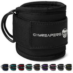 Gymreapers Ankle Strap (Single) For Cable Machine Kickbacks, Glute Workouts, Lower Body Exercises - Adjustable Leg Strap with Neoprene Padding (Black, Single)