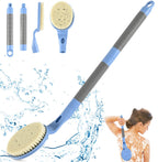 Back Scrubber Anti Slip for Shower, 21.7” Detachable Back Bath Brush for Shower, Back Scrubber, Exfoliation and Improved Skin Health for Elderly with Limited Arm Movement, Disabled (21.7” Blue)