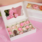 Moretoes 30pcs Auto-Popup Cookie Boxes, 12x8x2.5 Inches Bakery Boxes with 3 Style Windows for Chocolate Covered Strawberries, Donuts, Pastries,Cake Pops