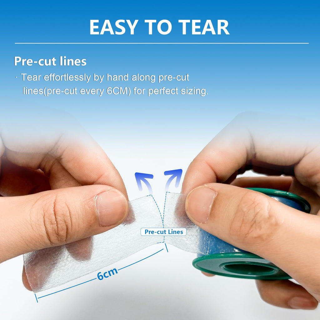 Ceeport Silicone Tape 1 Roll Medical Waterproof for Sensitive Skin, Pre-Cut