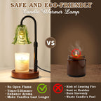 Small Candle Warmer Lamp with Timer, Adjustable Green Lamp Warmer for Jar Candles, Christmas Birthday Gifts for Women Mom Her, Unique Dimmable Candle Heater, Cute Wax Warming Light with Wood Base