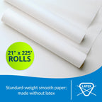 TIDI 517 Avalon Exam Table Paper, White, 21” x 225’ (Pack of 12) ― Standard Smooth Paper ― Hygienic Barrier ― for Medical Offices, Exam Rooms, Daycare Centers, Spas, Tattoo Studios ― Medical Supplies