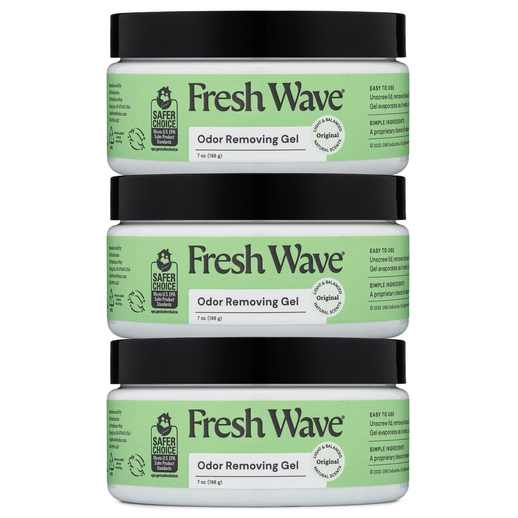 Fresh Wave Odor Removing Gel, 7 oz., Pack of 3 - Odor Absorbers for Home, Safer Odor Relief, Natural Plant-Based Odor Eliminator, Every 7 oz. lasts 15-30 Days, For Cooking, Trash & Pets