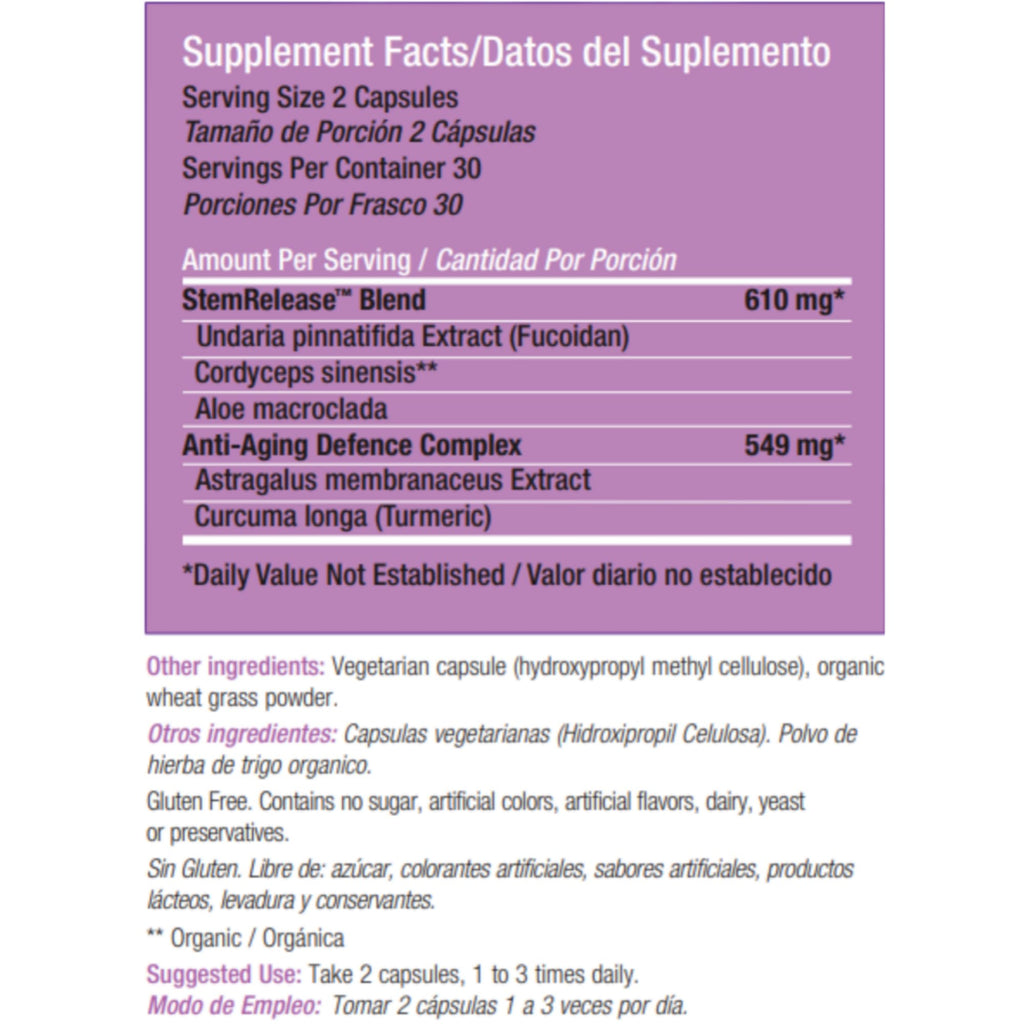 Stemtech Stemrelease3™ Cutting-Edge Stem Cell Nutrition for Natural Renewal and Youthful Vitality, Exclusive Blend for Enhanced Telomere Health 60 Capsules (3 Pack)
