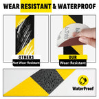3 Roll Black & Yellow Caution Tape, 2'' x 600 FT Total Length Safety Tape, Black & Yellow Floor Marking Tapes, High Adhesive Hazard Tapes for Floors, Walls, Staircase, Pipes, Equipment, Dangerous Area