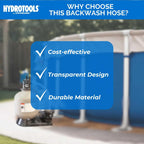 SWIMLINE HYDROTOOLS 8704 Economy Kink-Free PVC Backwash Hose 50' X 1.5" For Swimming Pools | Pool Hose | Heavy Duty | Chemical Resistant | Versatile | Kink Free | Lay Flat | UV Resistant | Drain Hose