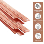 HWYEE 2Pcs 3/8" x 1" x 6" C110 Copper Flat Bar 6" Long, 10 x 25 x 152mm 99.98% Pure Copper Bus Bars DIY Craft, Electrical Connectors for Electroplating (2PCS,10 * 25 * 152mm)