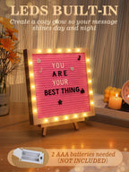 10"×10" Felt Letter Board with LED Lights & Stand for Halloween Party Decor