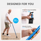 REHAND Walking Cane for Men & Women - Foldable, Adjustable, Lightweight, Self Standing Pivot Walking Cane, Soft Handle Grip, with Travel Bag, Walking Sticks for Seniors & Adults (Sliver)