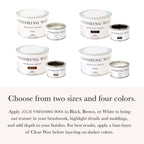 Jolie Finishing Wax - Protective topcoat Paint - Use on interior furniture, cabinets, walls, home decor and accessories - Odor-Free, Non-Hazardous - White - 120 ml