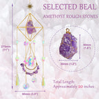 Amethyst Crystal Suncatcher - Hanging Gold Plated Garden Sun Catcher
