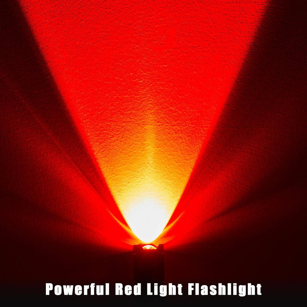 Honoson Red Light Flashlight LED Single Mode Torch 1 Mode Scalable Red Lens Filter Flashlight for Night Astronomy Aviations Observation Beach Safe(16 Pieces)