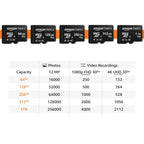 Amazon Basics microSDXC Memory Card with Full Size Adapter, A2, U3, Read Speed up to 100 MB/s, 128GB, Black