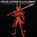 OVV3D Silk PLA Filament 1.75mm 3D Printer Filaments, Upgrade Silk Coffee Gold Filament for Most FDM 3D Printer, Metal 3D Printing Filament, 3D Filament 1.75 +/- 0.02mm, 2.2lbs / 1kg