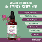 MaryRuth Organics Milk Thistle Seed Liquid Extract Drops, 1 fl oz | 1,190 mg Milk Thistle Seed | Silybum marianum | Alcohol-Free | Vegan | USDA Organic | Non-GMO