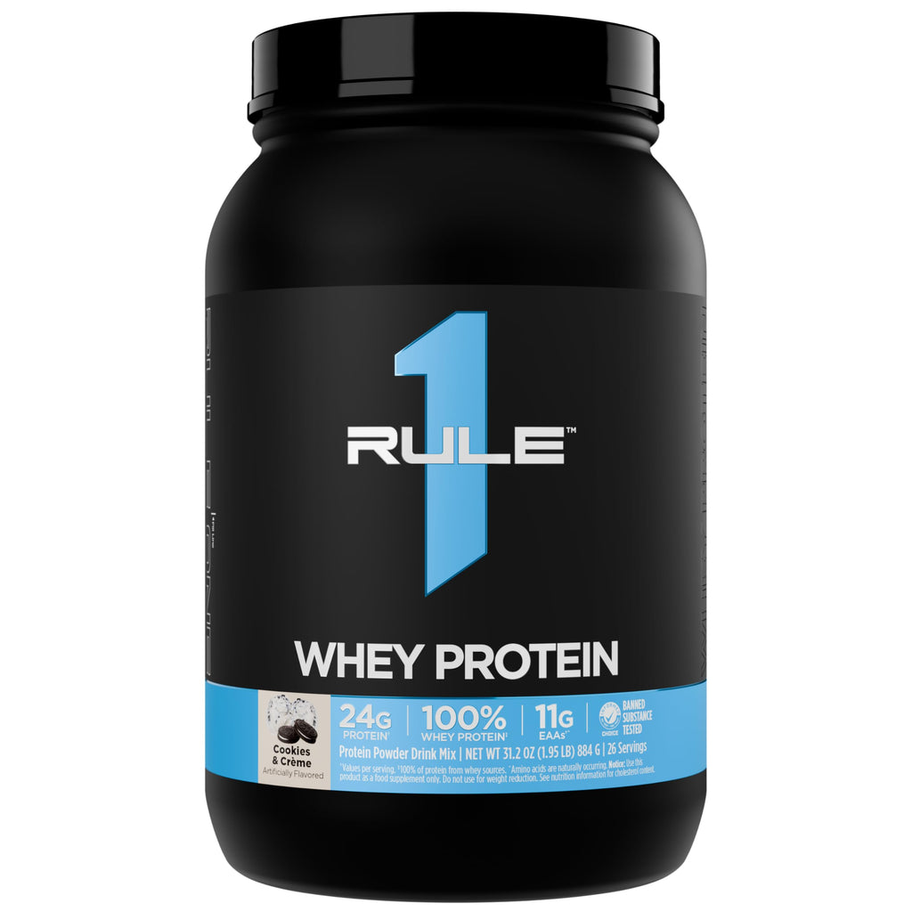 Rule 1 Proteins Whey Protein Powder, Cookies & Crème, 2 Pounds